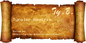 Tyroler Beatrix névjegykártya